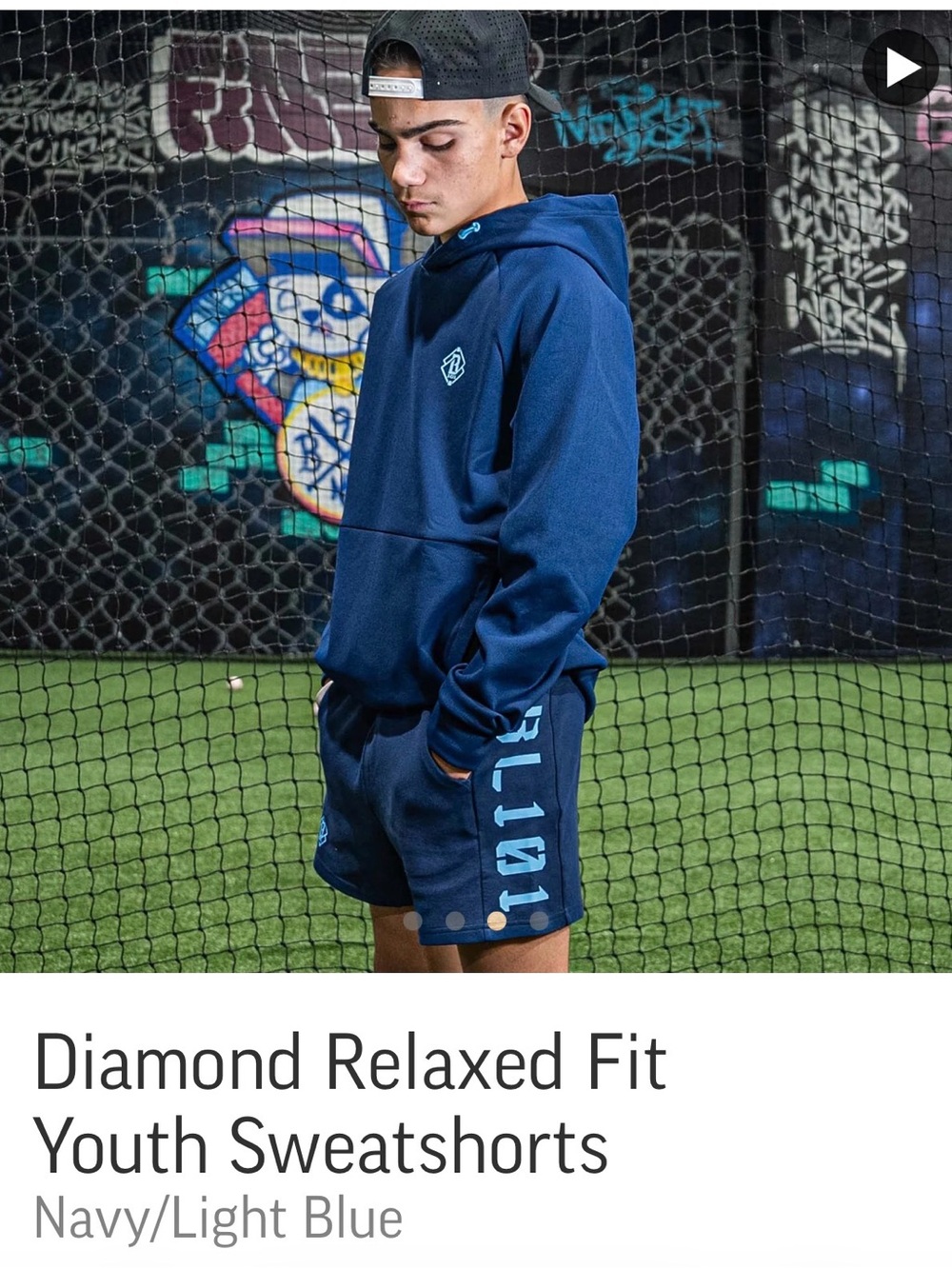 Baseball 101 navy Shorts Navy/Light Blue